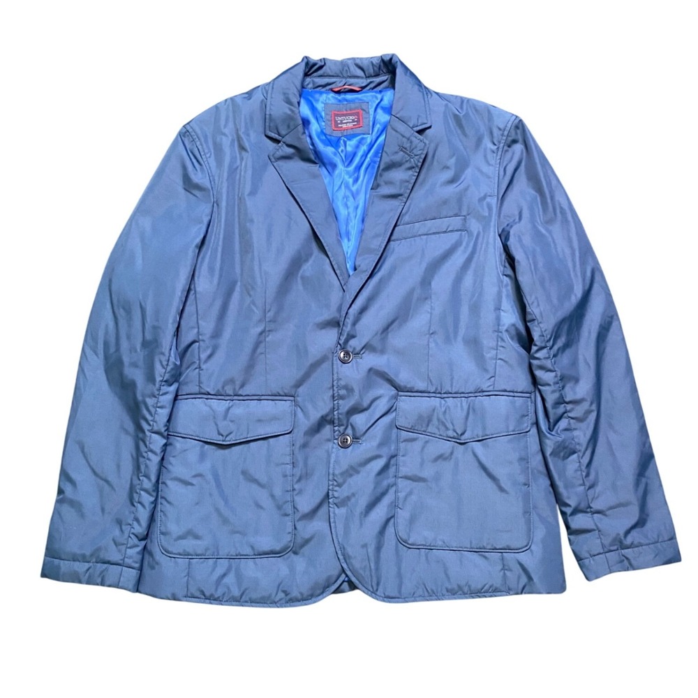 UNTUCKit Regent Puffer Blazer Navy Blue Mens Medium Quilted Nylon 40429 Jacket‎